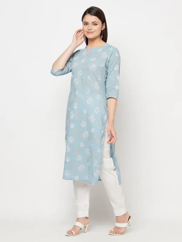 Block-printed Cotton Kurta | Blue | Ambar SOW