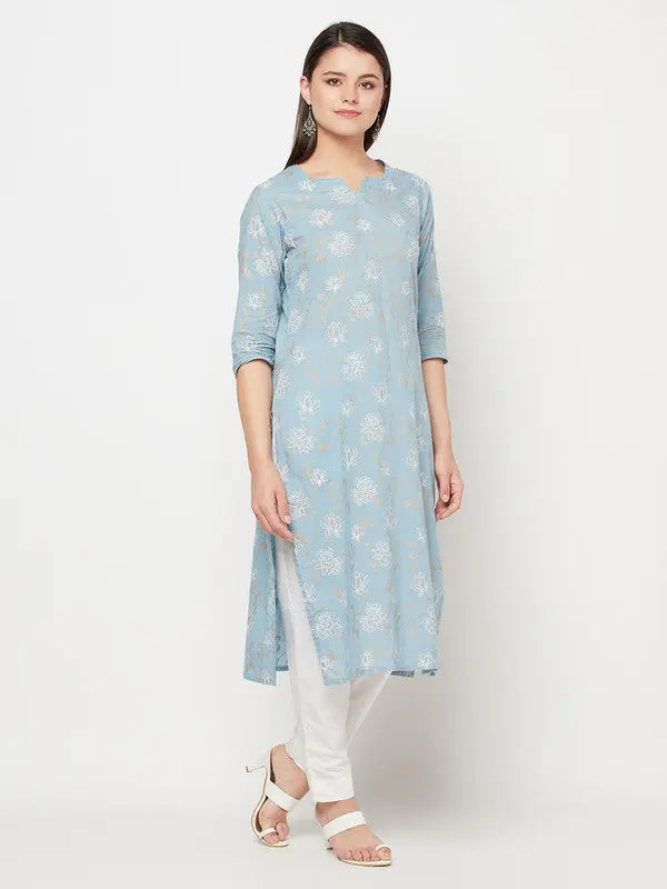 Block-printed Cotton Kurta | Blue | Ambar SOW
