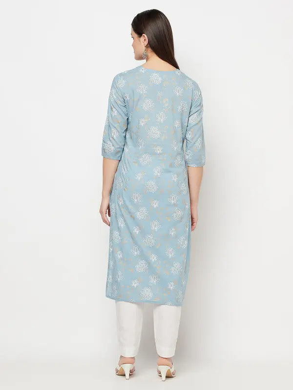 Block-printed Cotton Kurta | Blue | Ambar SOW