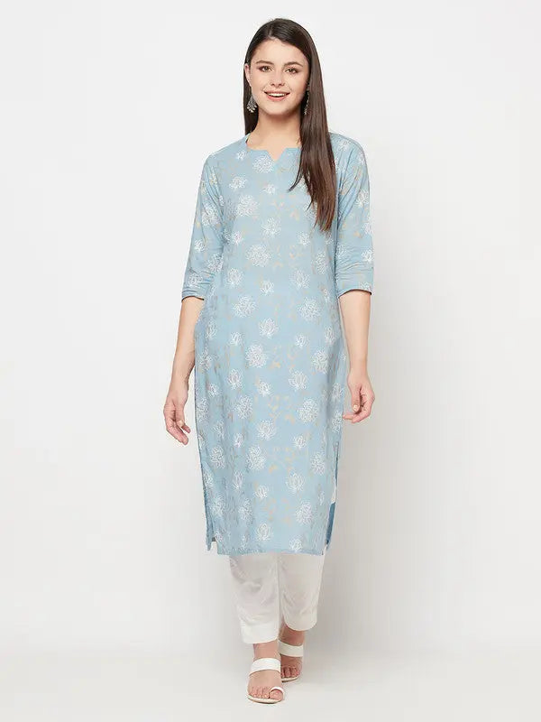 Block-printed Cotton Kurta | Blue | Ambar SOW