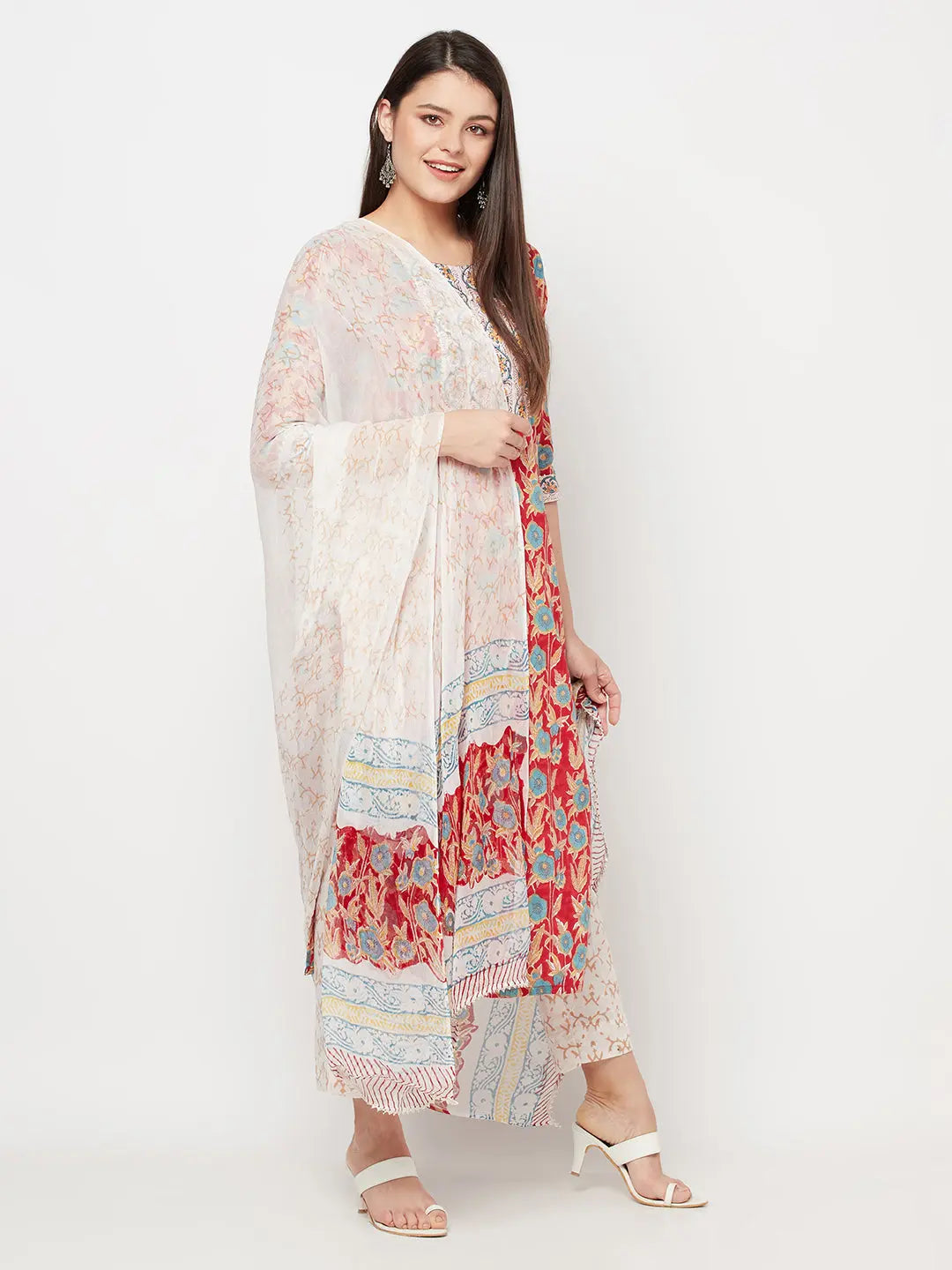 Block printed Kurta and Pant Set | Pure Cotton | Red | Lalli SOW