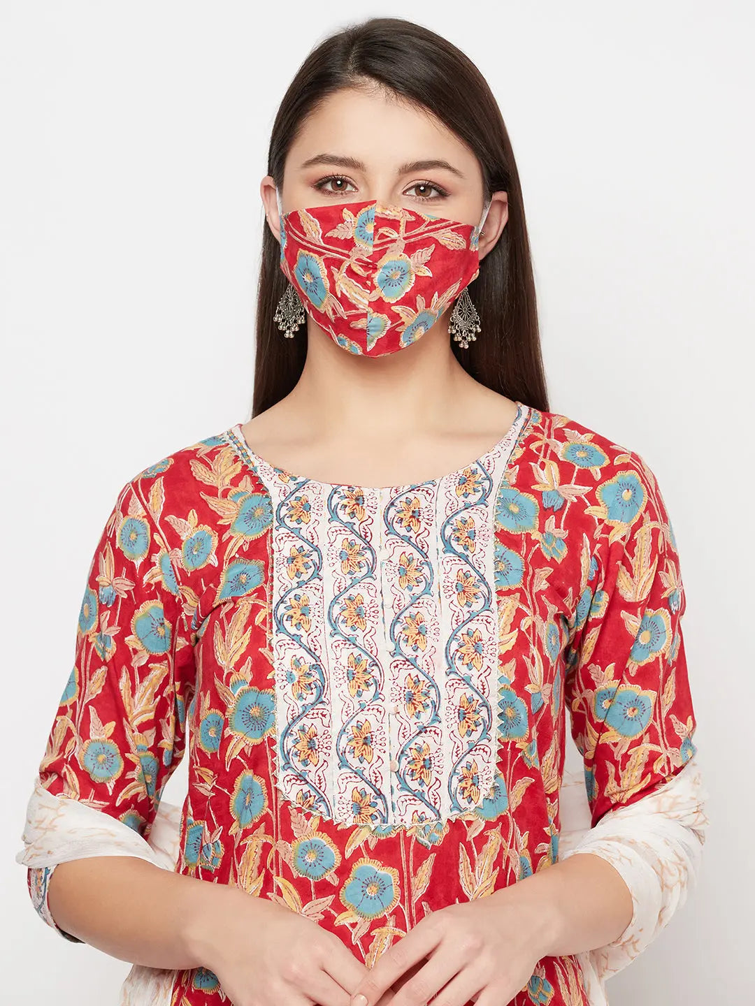 Block printed Kurta and Pant Set | Pure Cotton | Red | Lalli SOW