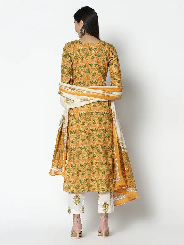 Block printed Kurta and Pant Set | Pure Cotton | Yellow | Firdaus SOW