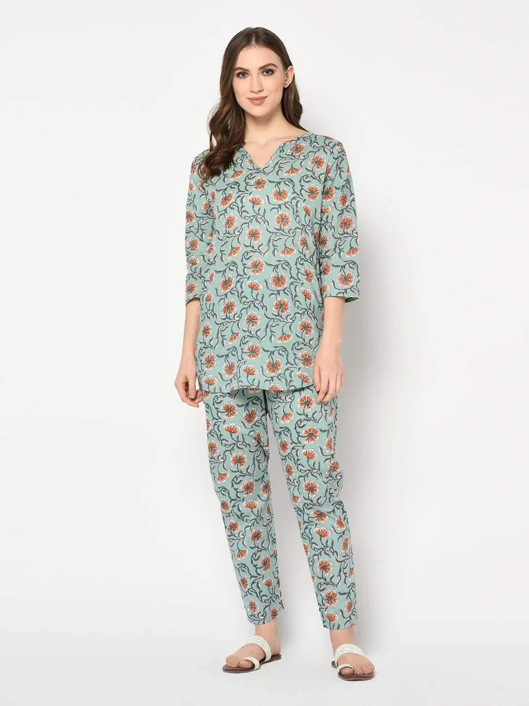 Block printed Night suit Set | Shorts and Top | Aram SOW