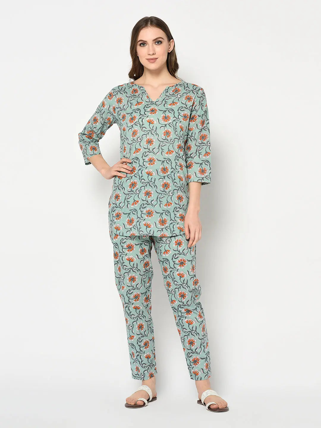 Block printed Night suit Set | Shorts and Top | Aram SOW