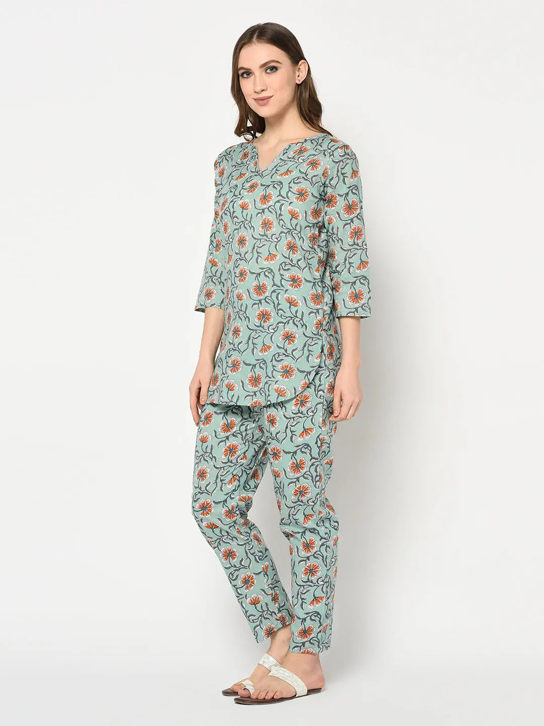 Block printed Night suit Set | Shorts and Top | Aram SOW