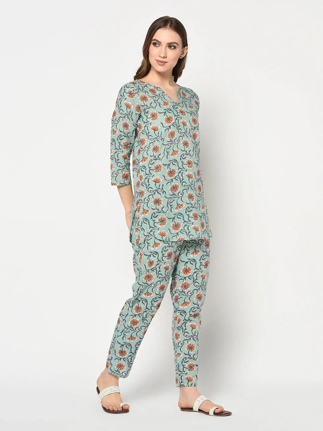 Block printed Night suit Set | Shorts and Top | Aram SOW