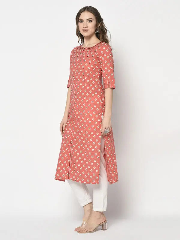 Pure Cotton Kurta | Mirror Embellished | Orange | Narangi SOW