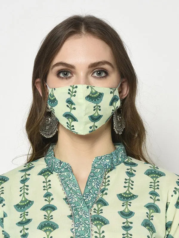 Pure Cotton Kurta and Pant Set | Block-printed | Green | Myirah SOW