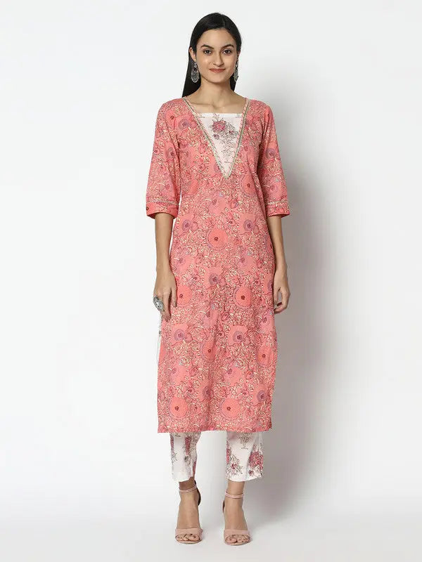 Pure Cotton Kurta and Pant Set | Pink | Shanaiyah SOW