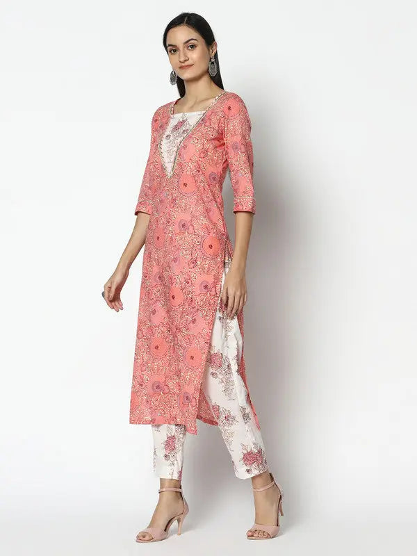 Pure Cotton Kurta and Pant Set | Pink | Shanaiyah SOW