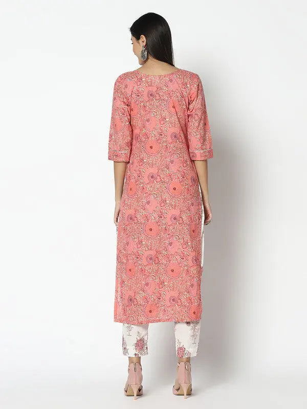 Pure Cotton Kurta and Pant Set | Pink | Shanaiyah SOW
