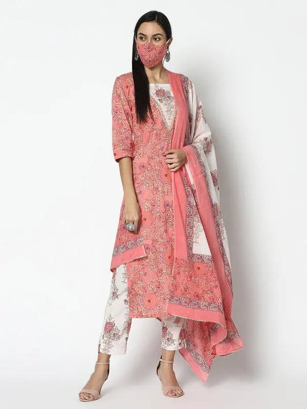 Pure Cotton Kurta and Pant Set | Pink | Shanaiyah SOW