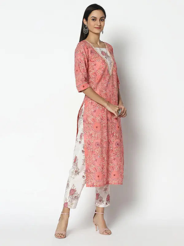 Pure Cotton Kurta and Pant Set | Pink | Shanaiyah SOW