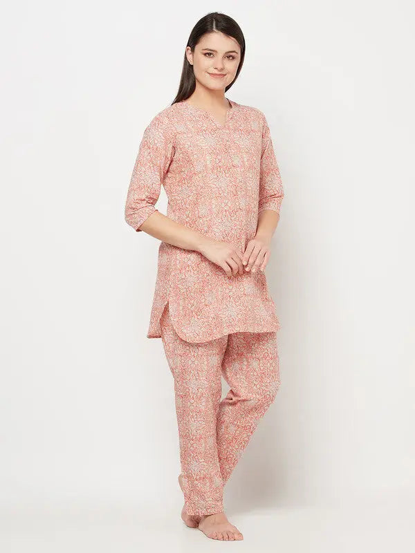 Pure Cotton Nightsuit Set | Zoya | Block print SOW