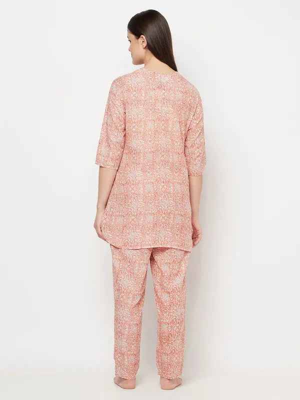 Pure Cotton Nightsuit Set | Zoya | Block print SOW