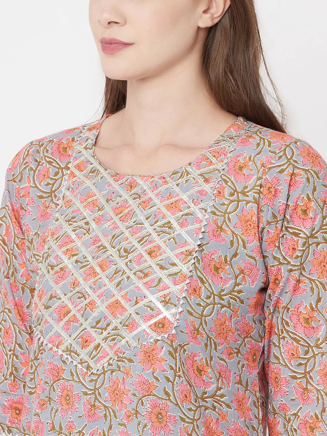 Pure Cotton Pink Print Kurta Set | Seyaat SOW