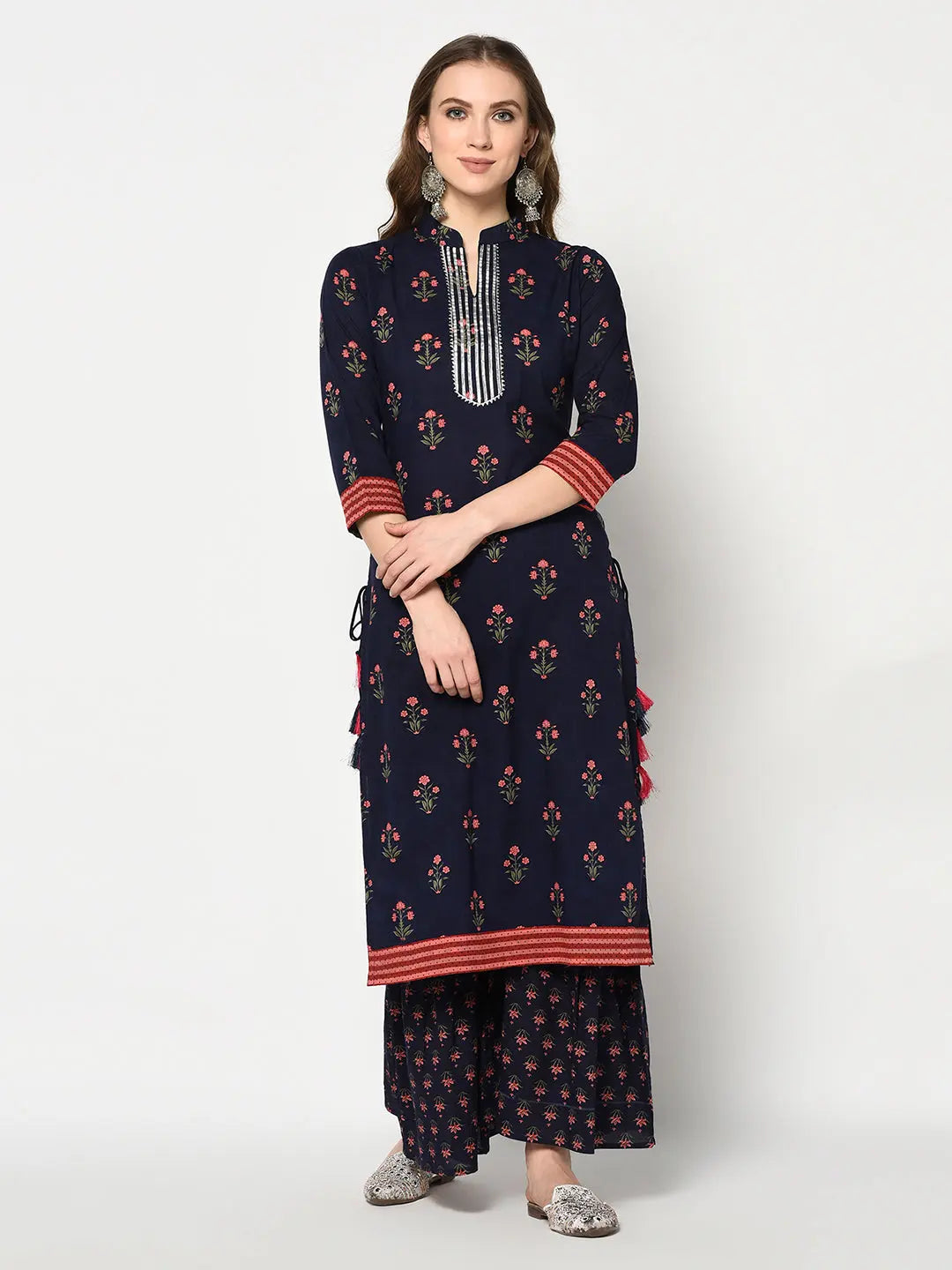 Pure Cotton Sharara Set | Blue | Neelambar SOW
