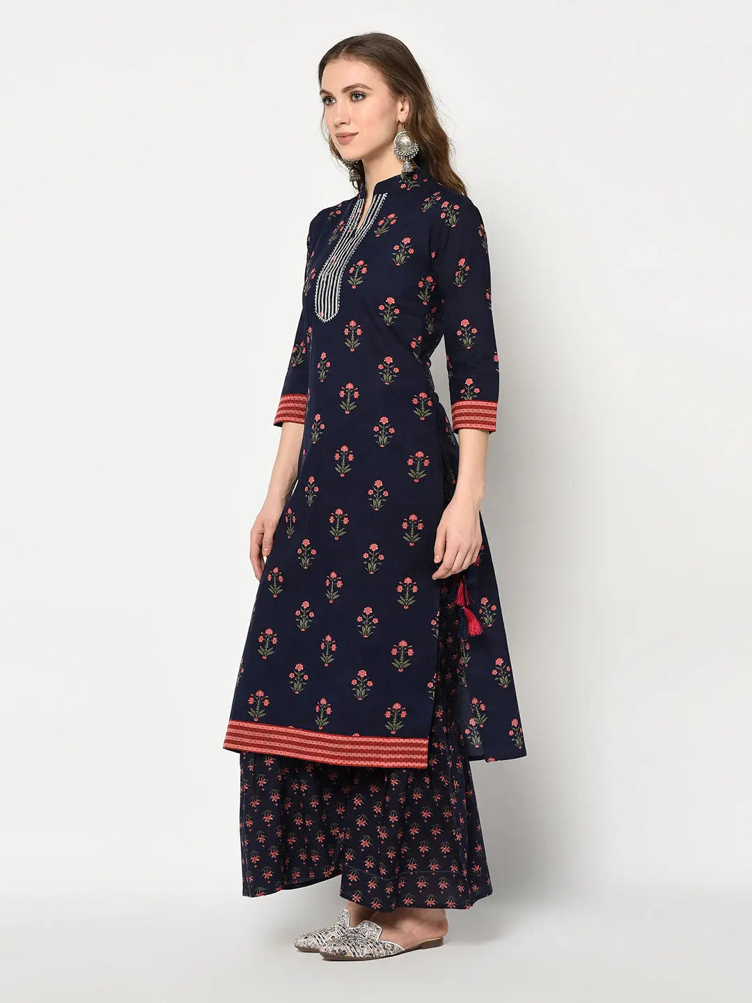 Pure Cotton Sharara Set | Blue | Neelambar SOW
