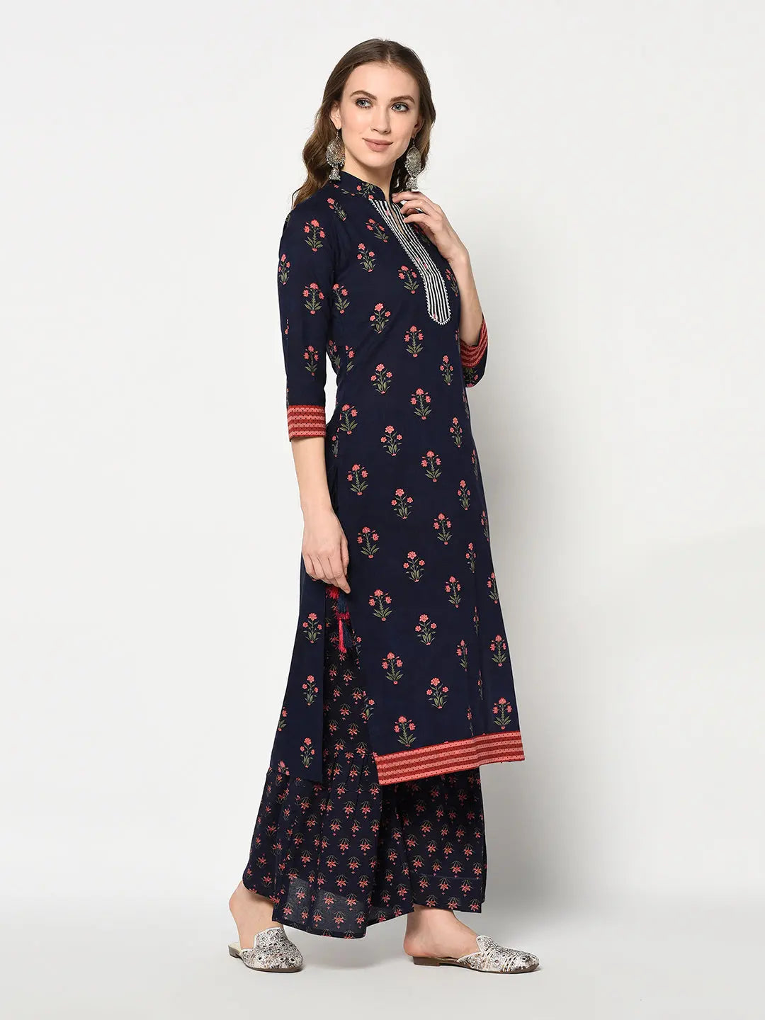 Pure Cotton Sharara Set | Blue | Neelambar SOW