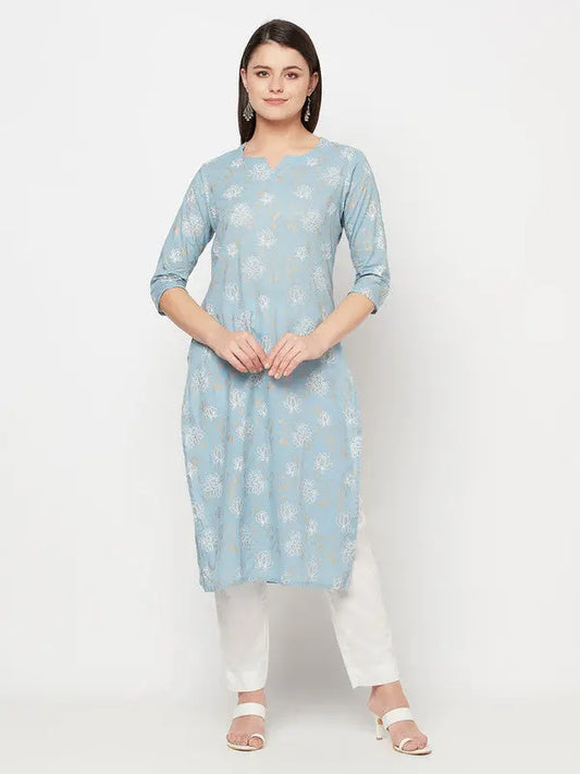 Block-printed Cotton Kurta | Blue | Ambar SOW