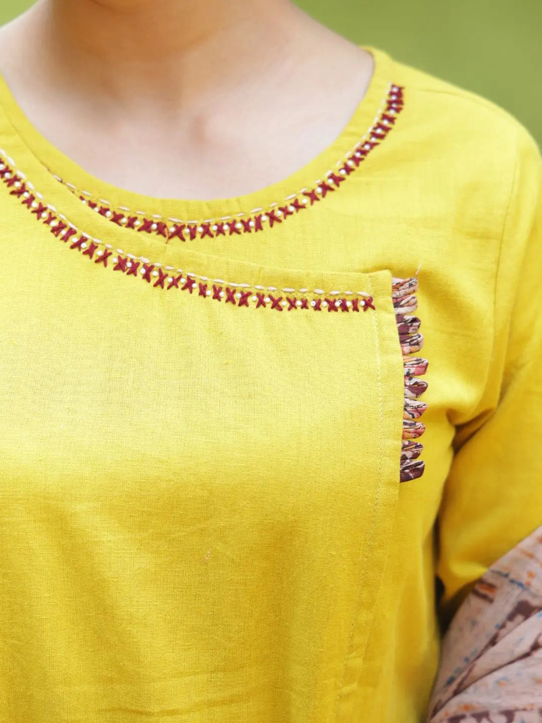 Handloom cotton Kurta Set | Yellow SOW