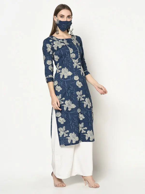 Pure Cotton Block printed Kurta | Embellished | Indya SOW