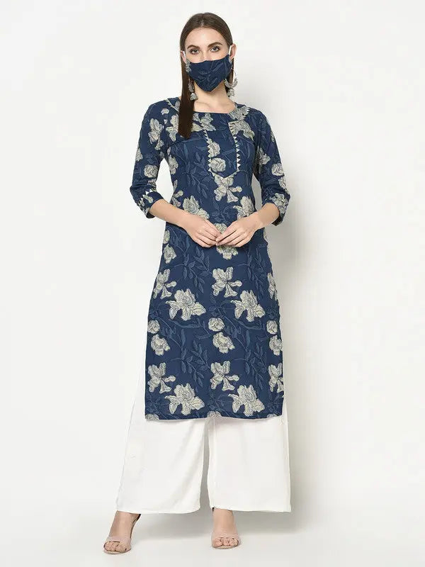 Pure Cotton Block printed Kurta | Embellished | Indya SOW