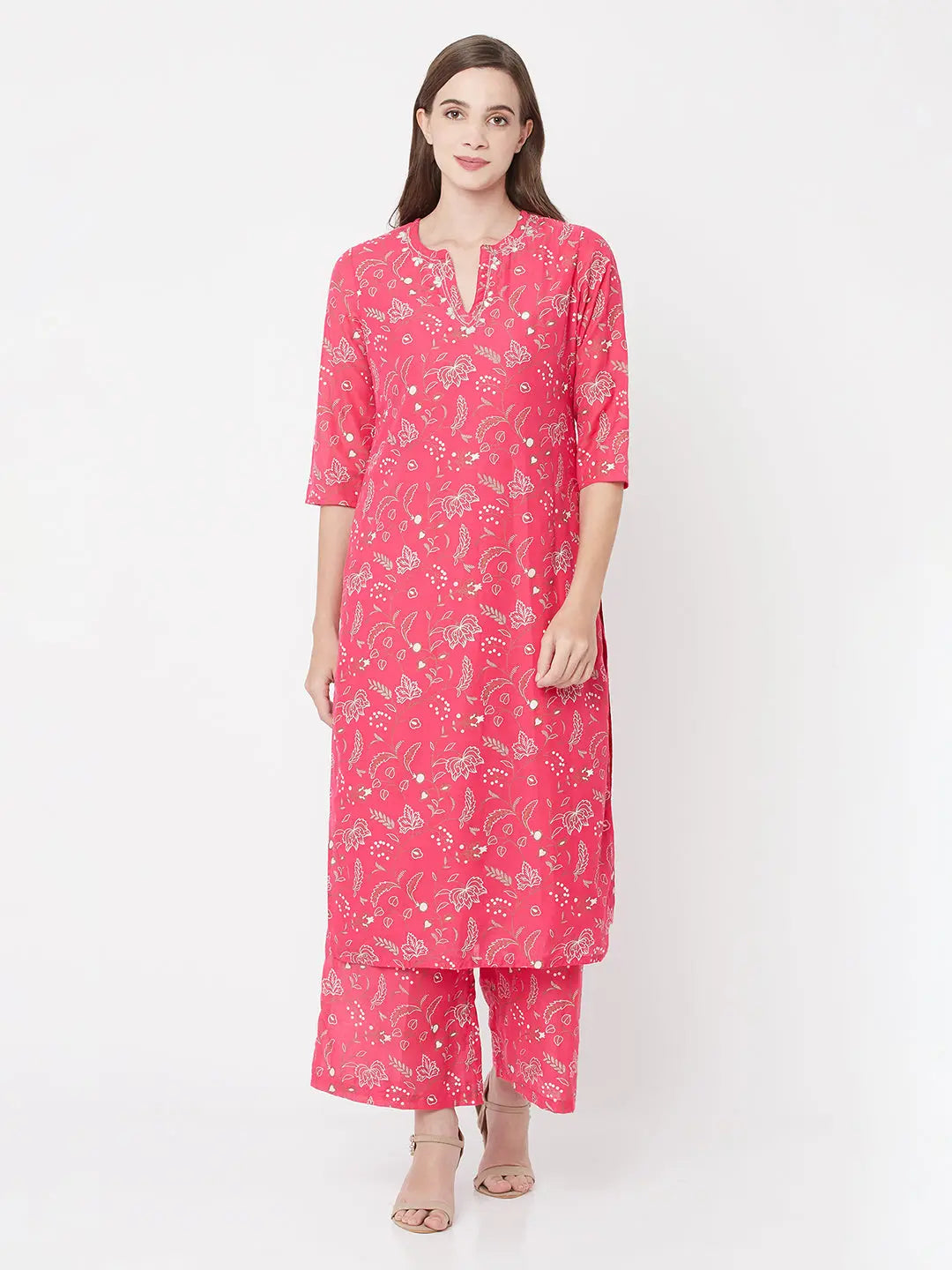 Pure Cotton Red Print Kurta Set | Reyaat SOW