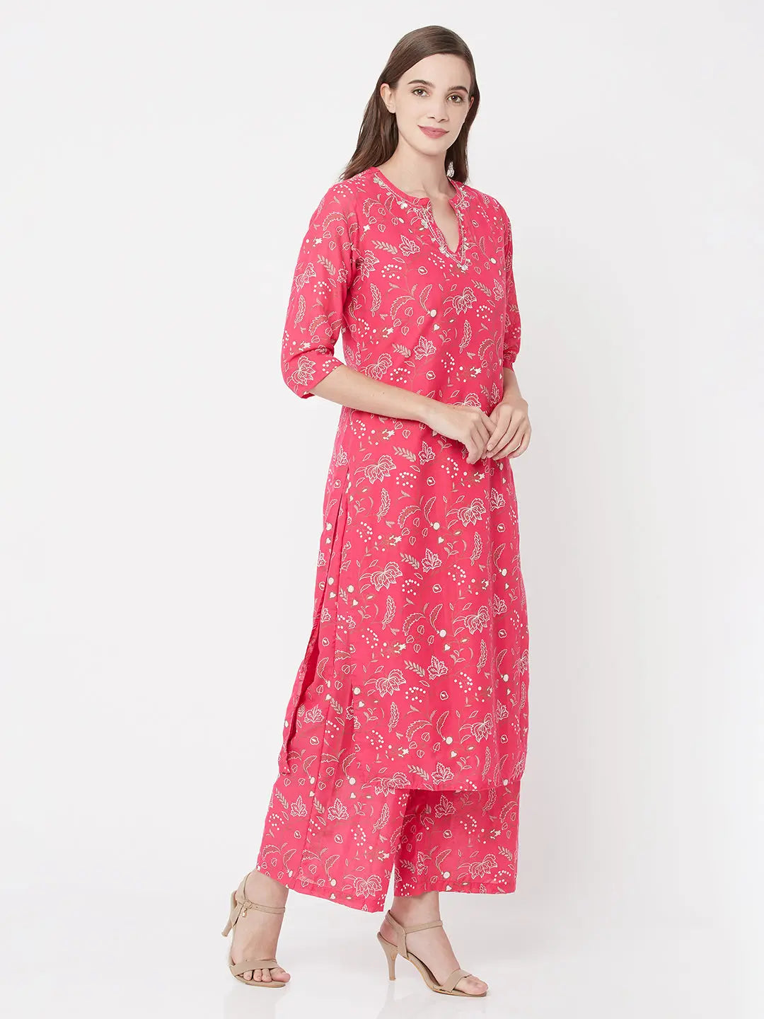 Pure Cotton Red Print Kurta Set | Reyaat SOW